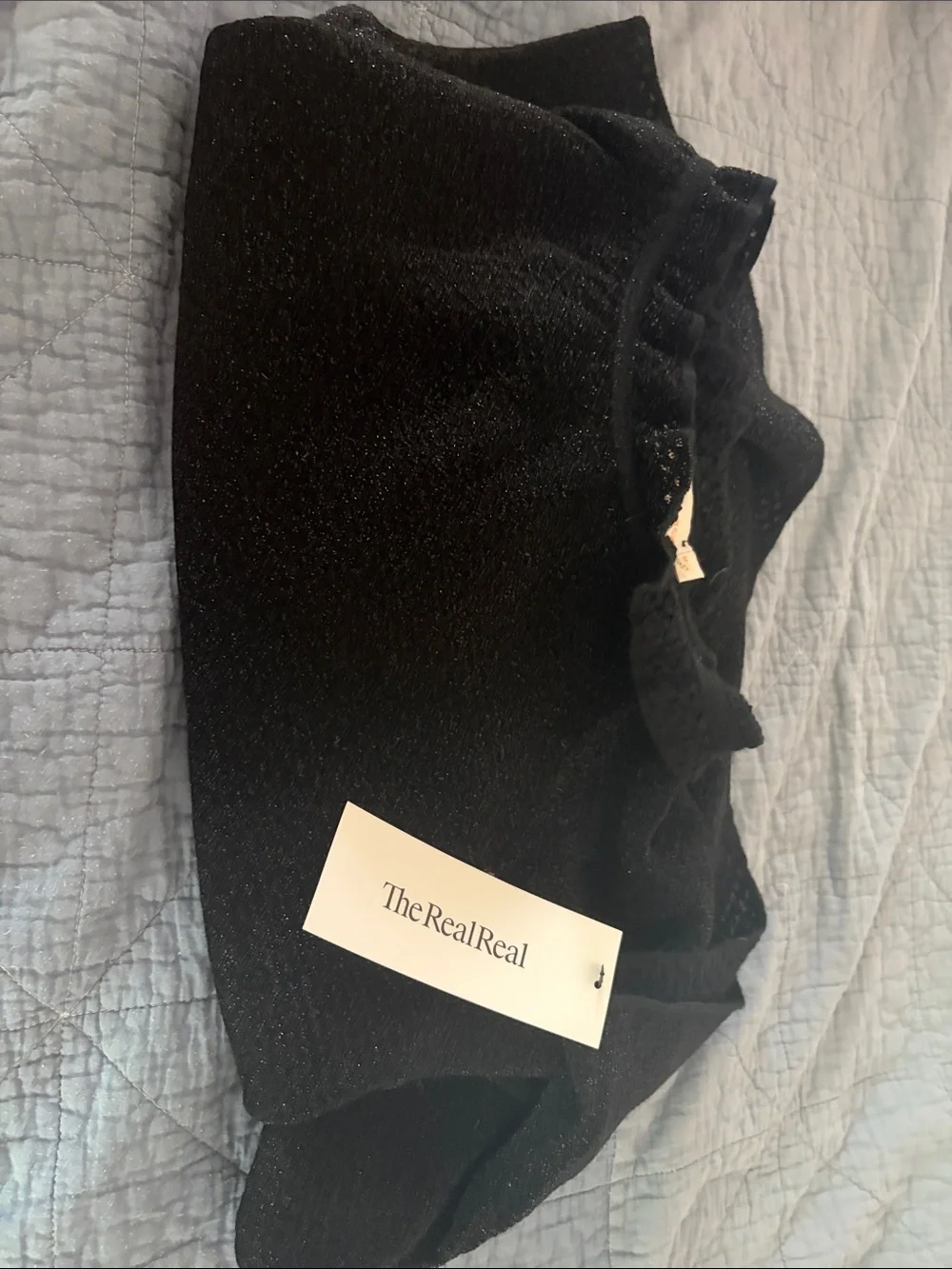 Tory Burch Black Long-Sleeve Scallop-Neck Knit Dress